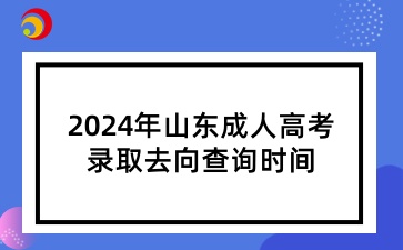山東成人高考錄取去向查詢時間